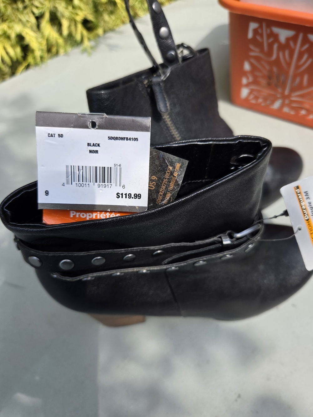 Women’s Black Ankle Boots with Studded Strap